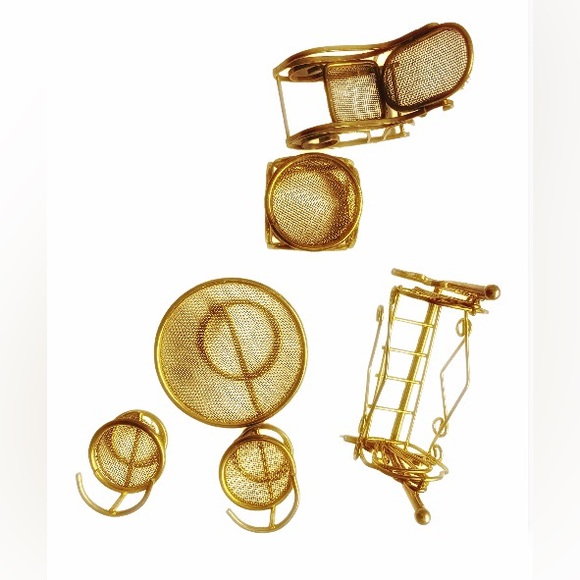 Vintage Miniature Brass Furniture Set - Picture 3 of 10